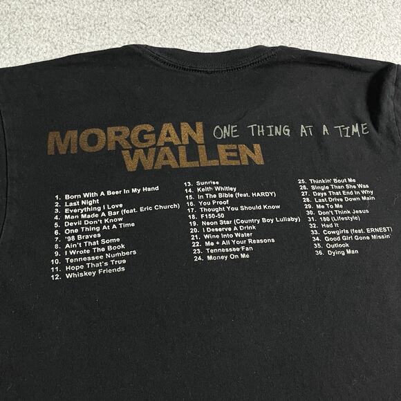 Morgan Wallen Shirt Mens S Country Music One Night at a Time Tour Graphic - Picture 5 of 11